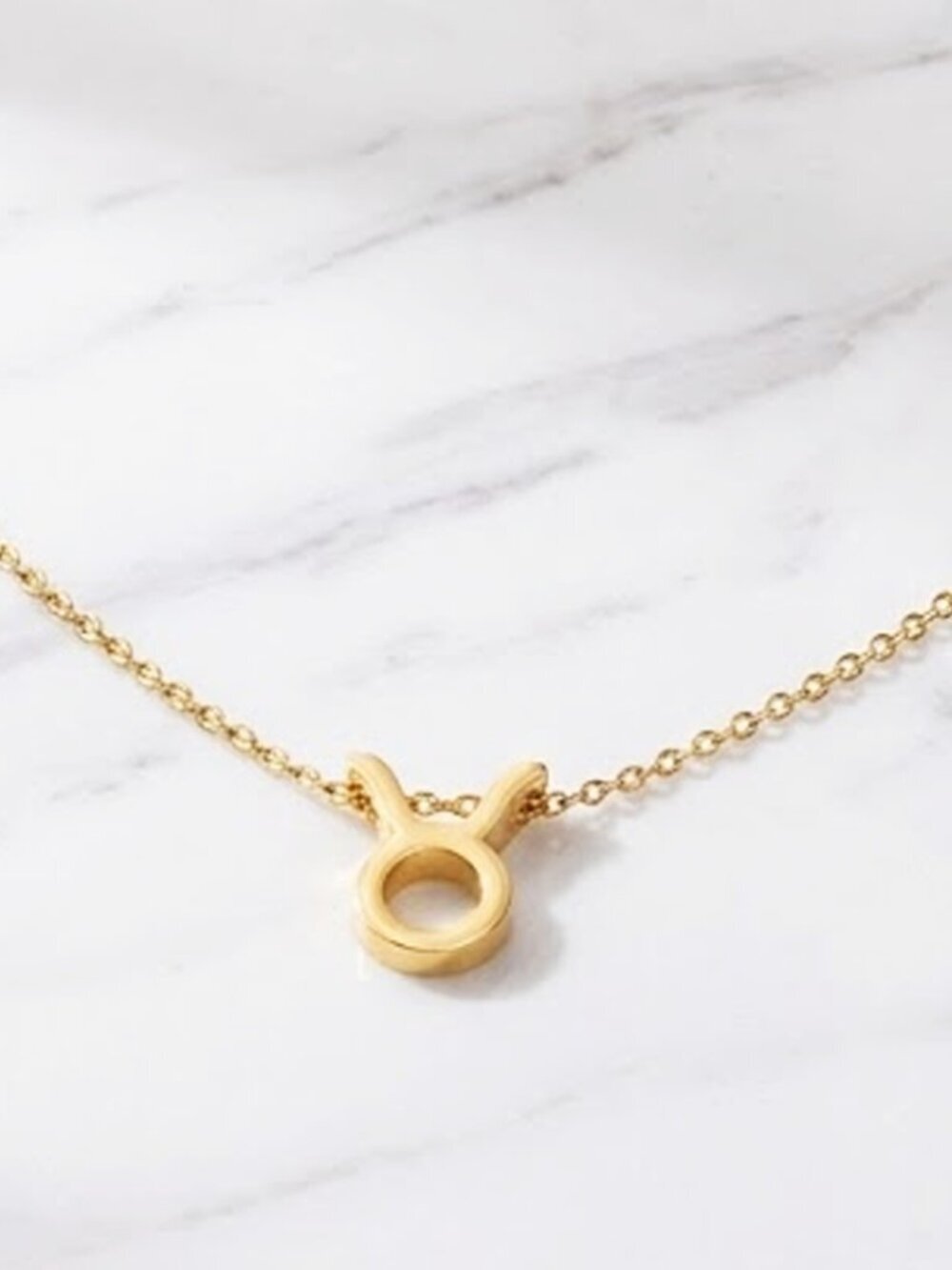 Golden Stylish Constellation Symbol Necklace - Taurus